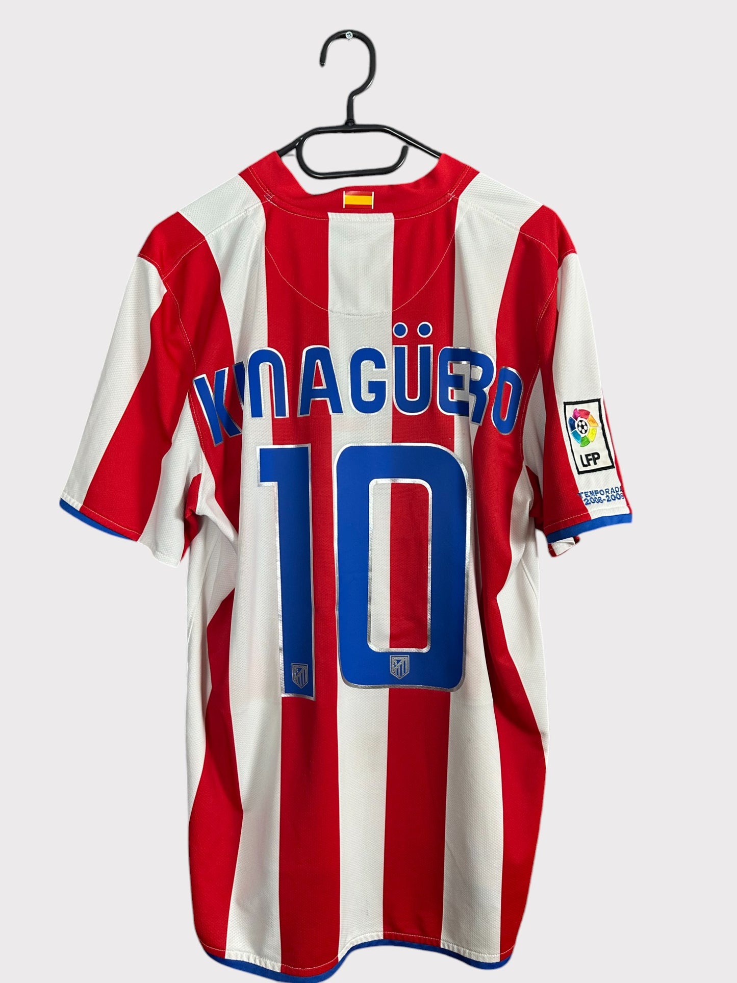 ATLETICO MADRID 2008/09 AGÜERO HOME KIT (L)